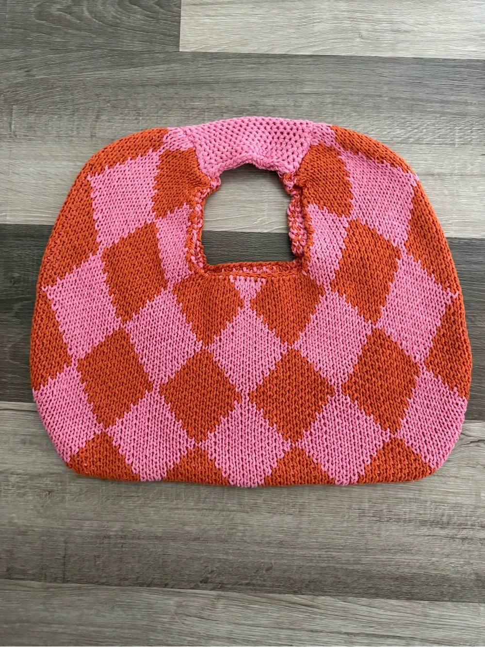 Kopari crochet Pink & Orange  Knit  Tote Bag